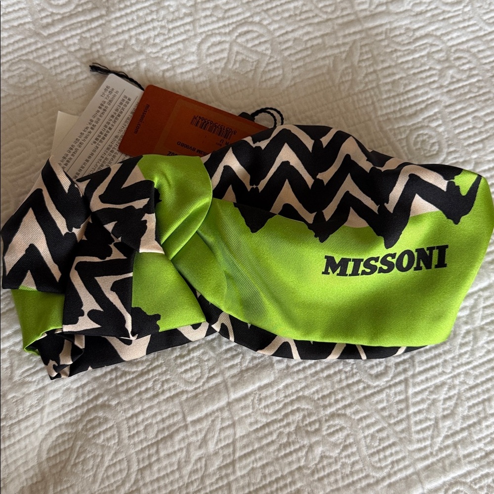Missoni Lime Green and Black Zigzag Headband